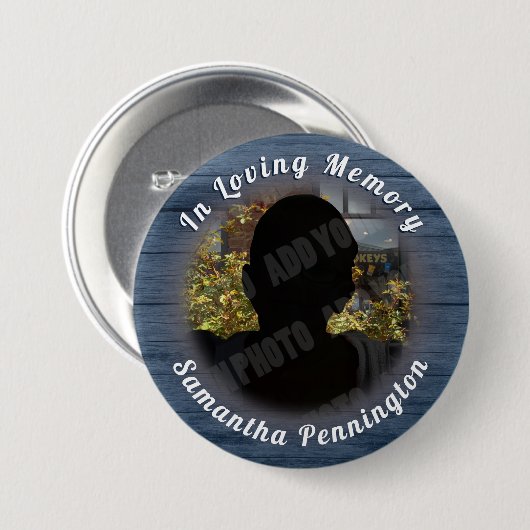 In Loving Memory Photo Remembrance Button (Voorkant /achterkant)
