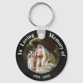 In Loving Memory Photo Remembrance Memorial Button Sleutelhanger