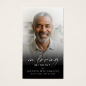 In Loving Memory Photo Sympathy Prayer Card Visitekaartje (Voorkant)