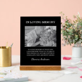 In Loving Memory Photo Wedding Black White Acryl Bord (Huwelijk)