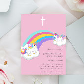 In Loving Memory Pink Rainbow Children begrafenis Kaart