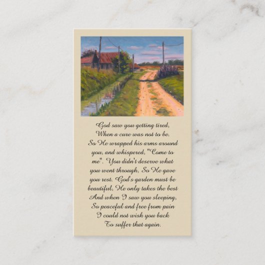 In Loving Memory Platteland Sympathie Card Visitekaartje (Voorkant)