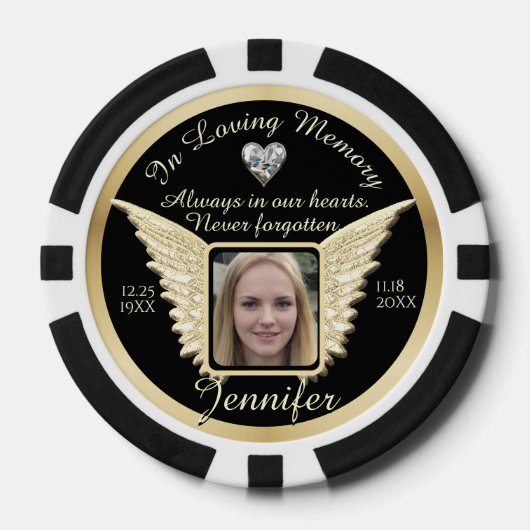 In Loving Memory Pocket Foto Herinnering Poker Chips (Voorkant)