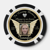 In Loving Memory Pocket Foto Herinnering Poker Chips (Achterkant)