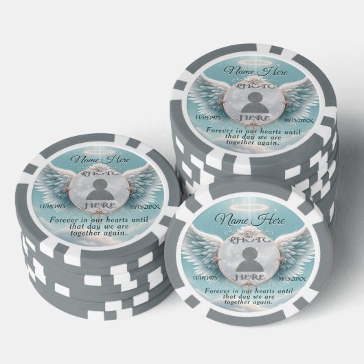 In Loving Memory Pocket Photo Remembrance Poker Chips (Opstapeling)