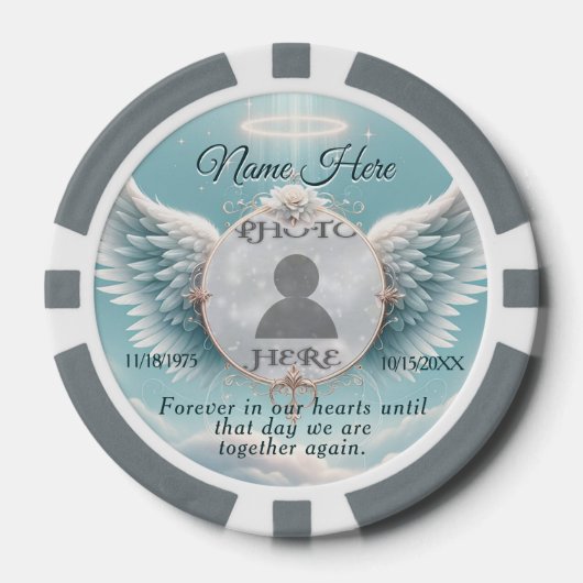 In Loving Memory Pocket Photo Remembrance Poker Chips (Voorkant)