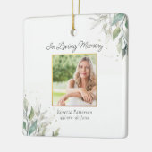 In Loving Memory Pretty Botanicals Memorial Photo Keramisch Ornament (Links)
