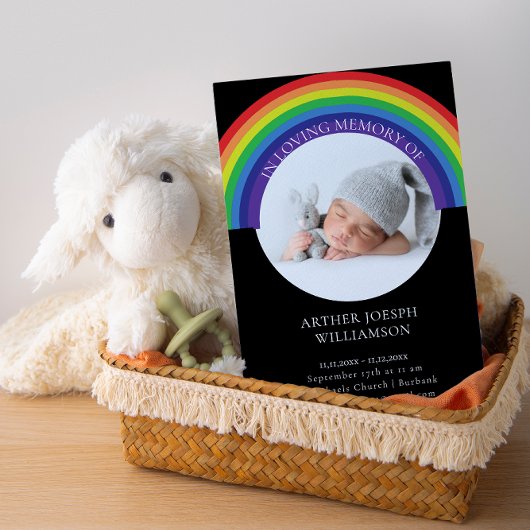 In Loving Memory Rainbow baby Funeral Modern Kaart