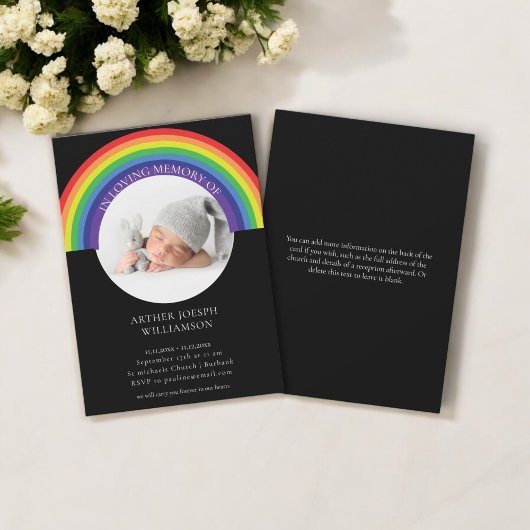 In Loving Memory Rainbow baby Funeral Modern Kaart