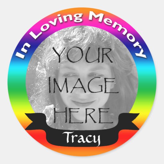 In Loving Memory Rainbow Photo Stickers (Voorkant)