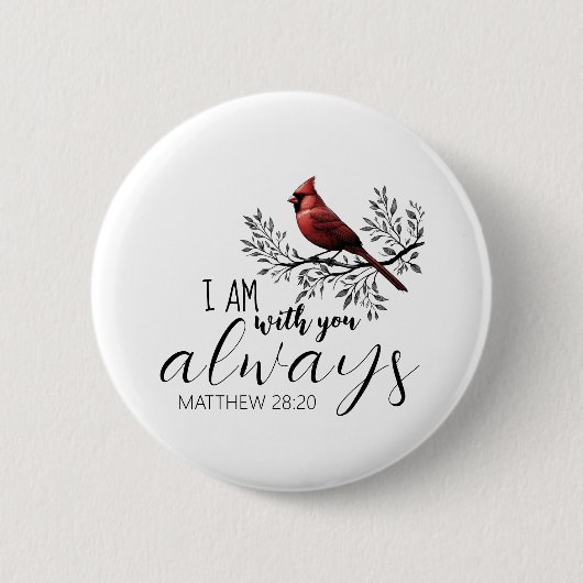 In Loving Memory: Red Cardinal Ronde Button 5,7 Cm (Voorkant)