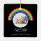 In Loving Memory Regenboog baby Herinnering Modern Keramisch Ornament (Achterkant)