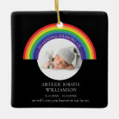 In Loving Memory Regenboog baby Herinnering Modern Keramisch Ornament (Voorkant)