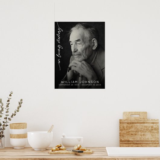 In Loving Memory Remembrance Photo Funeral  Poster (Keuken)