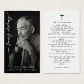 In Loving Memory Remembrance Photo Funeral Prayer Visitekaartje (Voorkant /achterkant)