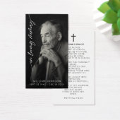 In Loving Memory Remembrance Photo Funeral Prayer Visitekaartje (Bureau)