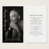 In Loving Memory Remembrance Photo Funeral  Visitekaartje (Voorkant /achterkant)