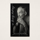 In Loving Memory Remembrance Photo Funeral  Visitekaartje (Voorkant)