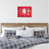 In Loving Memory Rode rozen Gouden Kruis Foto Canvas Afdruk (Insitu (Slaapkamer))