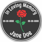 In Loving Memory Roos Dark Sticker (Voorkant)