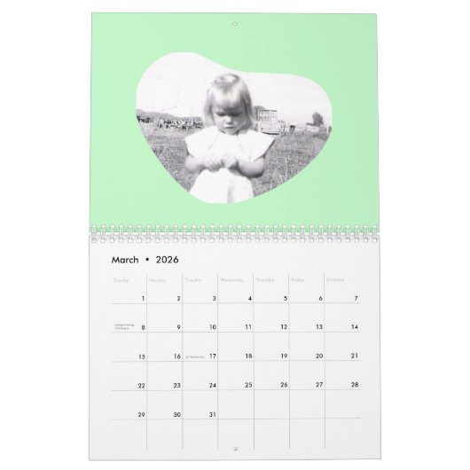 In Loving Memory Rounded Heart Shape Photo Kalender (Mar 2026)