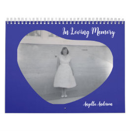 In Loving Memory Rounded Heart Shape Photo Kalender