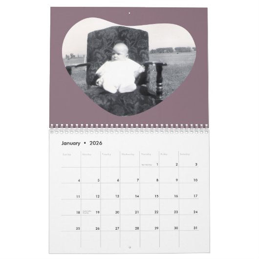 In Loving Memory Rounded Heart Shape Photo Kalender (Jan 2026)