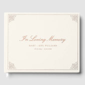 In Loving Memory Rouw Beige Gastenboek (Voorkant)