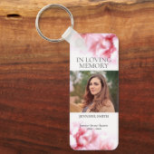 In Loving Memory Roze Anjers Foto Sleutelhanger (Voorkant)