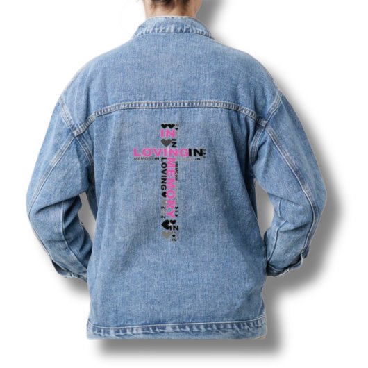 In Loving Memory Roze Cross Denim Jean Jacket