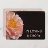 In Loving Memory Roze Pioen Uitnodiging (Voorkant / Achterkant)