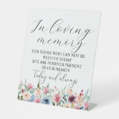 In Loving Memory Rozen Memorial teken bruiloft Reclamebord Met Voetstuk (Voorkant)