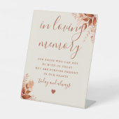 In Loving Memory rustieke bloemen Reclamebord Met Voetstuk (Voorkant)