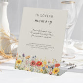 In Loving Memory rustieke Wildflower bruiloft teke Reclamebord Met Voetstuk