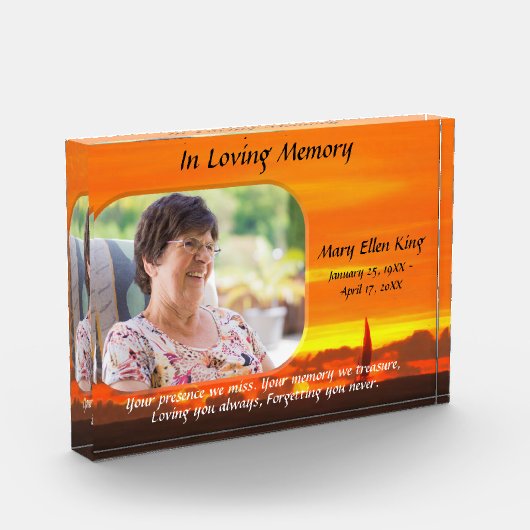 In Loving Memory Sailboat Sunset 1300 Fotoblokken (Links)