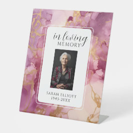In Loving Memory Schuimplaat met Foto | Persoonlij Reclamebord Met Voetstuk