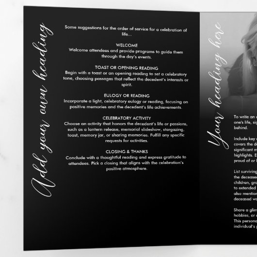 In Loving Memory Script Foto Collage Begrafenis Drieluik Programma (Binnenzijde eerst)