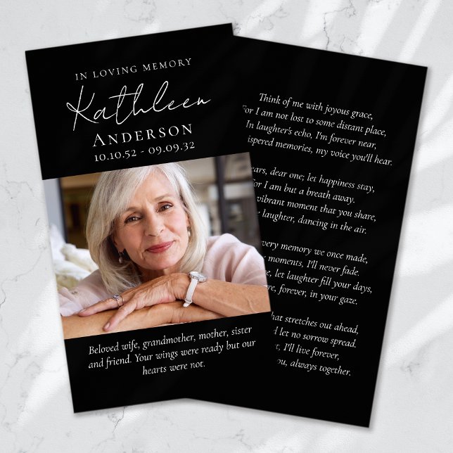 In Loving Memory Script Funeral Prayer Kaart (Creator heeft geüpload)