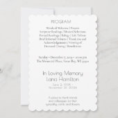 In Loving Memory Script Photo Funeral Program Kaart (Achterkant)