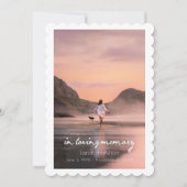 In Loving Memory Script Photo Funeral Program Kaart (Voorkant)