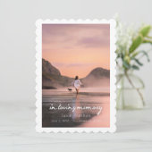 In Loving Memory Script Photo Funeral Program Kaart (Staand voorkant)