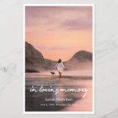 In Loving Memory Script programmabudget Flyer (Voorkant)