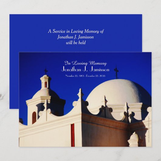 In Loving Memory Service Invitation Church Sunrise Kaart (Voorkant / Achterkant)