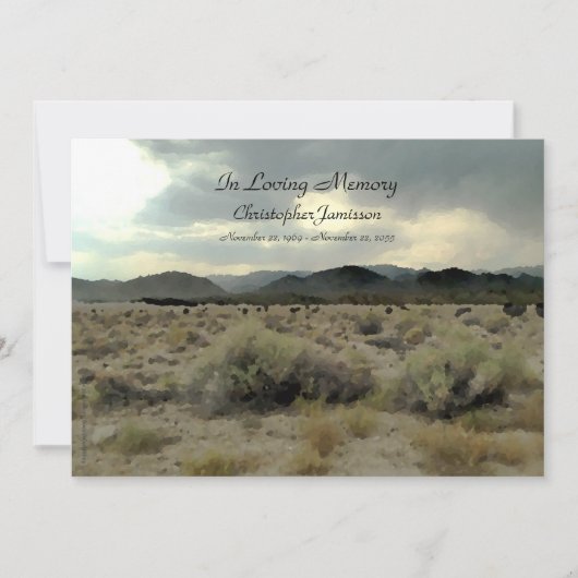 In Loving Memory Service Invitation Mountain Storm Kaart (Voorkant)