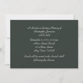 In Loving Memory Service Invitation Mountain Storm Kaart (Achterkant)