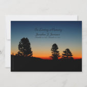 In Loving Memory Service Invitation Sierra Sunrise Kaart (Voorkant)