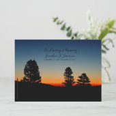 In Loving Memory Service Invitation Sierra Sunrise Kaart (Staand voorkant)