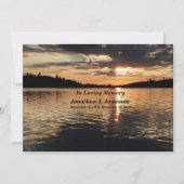 In Loving Memory Service Invitation Sunset at Lake Kaart (Voorkant)