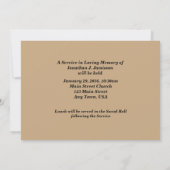 In Loving Memory Service Invitation Sunset at Lake Kaart (Achterkant)