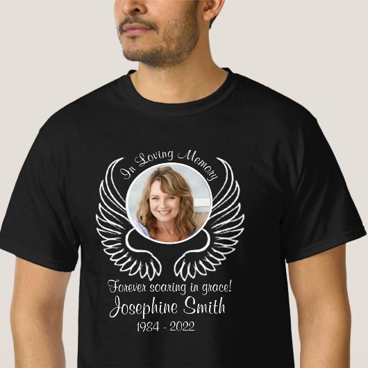 In Loving Memory Shirt met Wings Fotosjabloon